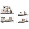 vidaXL Floating Wall Shelves 4 pcs High Gloss Grey 80x23.5x3.8 cm MDF