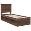 vidaXL Bed Frame with Headboard Brown Oak 75 x 190 cm Solid Pine Wood