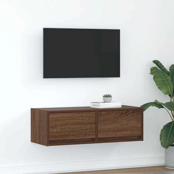 vidaXL TV Cabinet Brown Oak 80x31x25.5 cm Engineered Wood