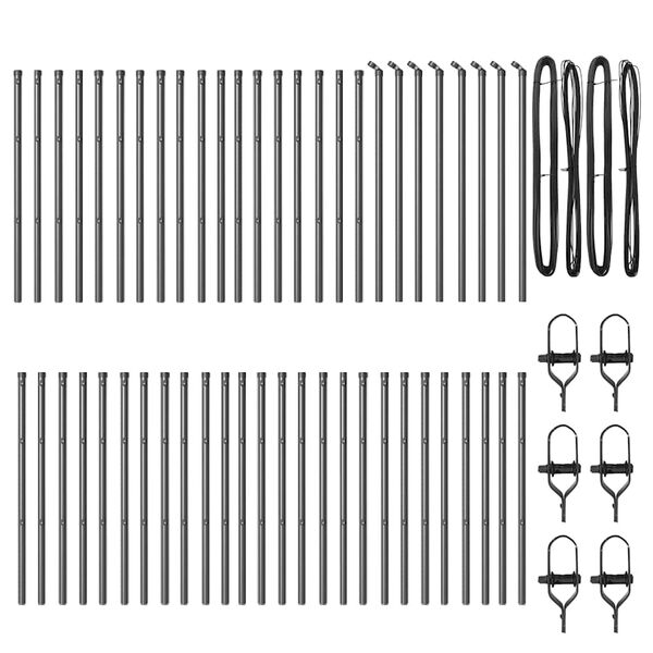 vidaXL Fence Post Other 52 pcs Grey 3.2 x 3.2 x 120 cm Steel