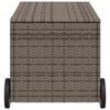 vidaXL Garden Storage Box with Wheels Grey 190L Poly Rattan