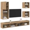 vidaXL TV Wall Units with LED 5 pcs Artisan Oak Engineered Wood