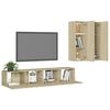 vidaXL 4 Piece TV Cabinet Set Sonoma Oak Engineered Wood
