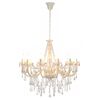 vidaXL Chandelier with Beads White 12 x E14 Bulbs