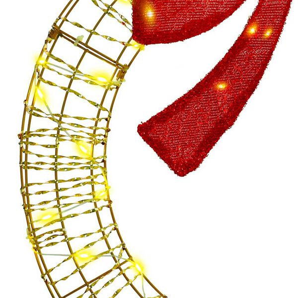 vidaXL Wreath with 60 LEDs Warm white 75 cm PET