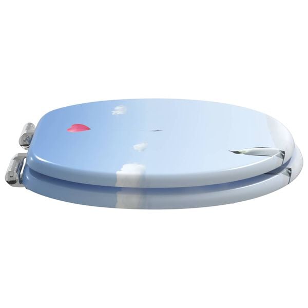 vidaXL Toilet Seat 2 pcs Blue 43.8 x 37.8 cm MDF board