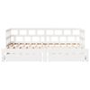 vidaXL Daybed with Trundle and Drawers without Mattress White 90x200 cm