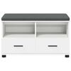 vidaXL Hall Bench with Cushion with Drawer White 80 x 38 x 46 cm