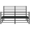 vidaXL Metal Bed Frame without Mattress with Footboard Black 140x190cm