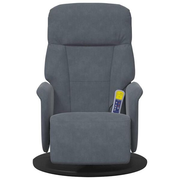 vidaXL Massage Recliner Chair Dark Grey 91 x 71 x 105.5 cm Velvet
