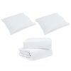 vidaXL Duvet Set with Pillow 3 pcs White Microfiber and Cotton