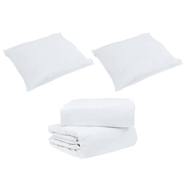 vidaXL Duvet Set with Pillow 3 pcs White Microfiber and Cotton