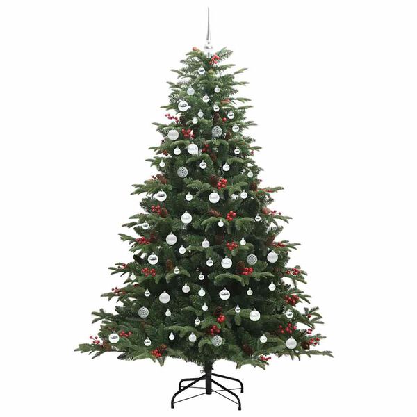 vidaXL Artificial Christmas Tree with 300 LEDs with Stand Green 210 cm