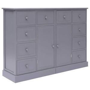 vidaXL Sideboard with 10 Drawers Grey 113x30x79 cm Wood