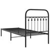 vidaXL Metal Bed Frame without Mattress with Headboard Black 75x190cm