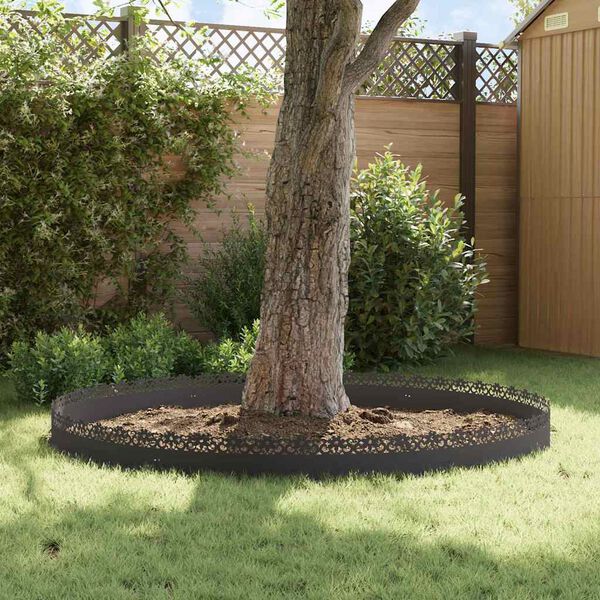 vidaXL Lawn Edgings 10 pcs Black 103 x 0.05 x 22 cm Steel