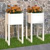 vidaXL Planters 2 pcs White 40x40x81 cm Solid Wood Pine