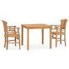 vidaXL 3 Piece Garden Dining Set Solid Teak Wood