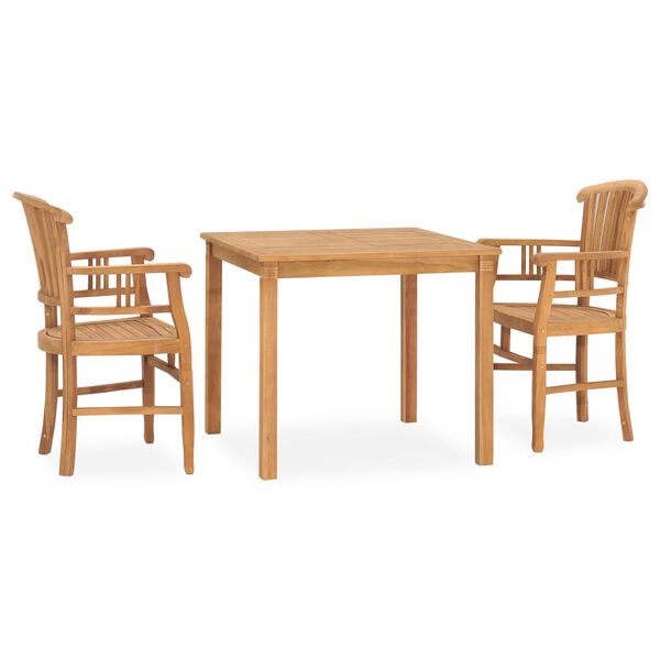 vidaXL 3 Piece Garden Dining Set Solid Teak Wood