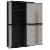 vidaXL Outdoor Storage Cabinet Grey and Black 97x37x165 cm PP