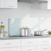 vidaXL Kitchen Backsplash White 90 x 40 cm Tempered Glass