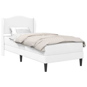 vidaXL Bed Frame with Headboard White 90 x 190 cm Faux Leather