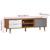 vidaXL TV Cabinet MOLDE Brown 158x40x49 cm Solid Wood Pine