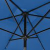 vidaXL Garden Parasol with LEDs and Steel Pole Azure Blue 2x3 m