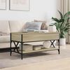 vidaXL Coffee Table Sonoma Oak 100x50x50 cm Engineered Wood and Metal