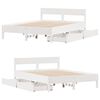 vidaXL Bed Frame without Mattress White 120x190 cm Small Double Solid Wood Pine