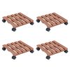 vidaXL Plant Trolleys 4 pcs Brown 30x30x7,5 cm WPC