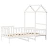 vidaXL Day Bed with Roof without Mattress White 80x200 cm Solid Wood