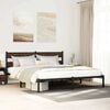vidaXL Bed Frame without Mattress with Headboard Brown Oak 180x200 cm Super King