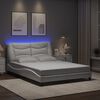 vidaXL Bed Frame with LED without Mattress "Hvar" White 120x200 cm