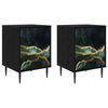 vidaXL Bedside Cabinet WIJHE 2 pcs Black Oak 36 x 33 x 51 cm