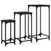 vidaXL Nesting Side Tables 3 pcs Black Engineered Wood
