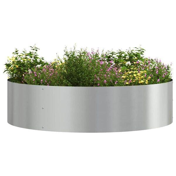 vidaXL Planter Ring Silver 80 x 80 x 20 cm Galvanised Steel