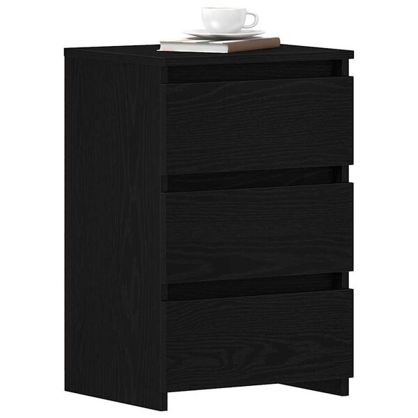 vidaXL Bedside Cabinet Black Oak 40 x 35 x 62.5 cm Engineered Wood