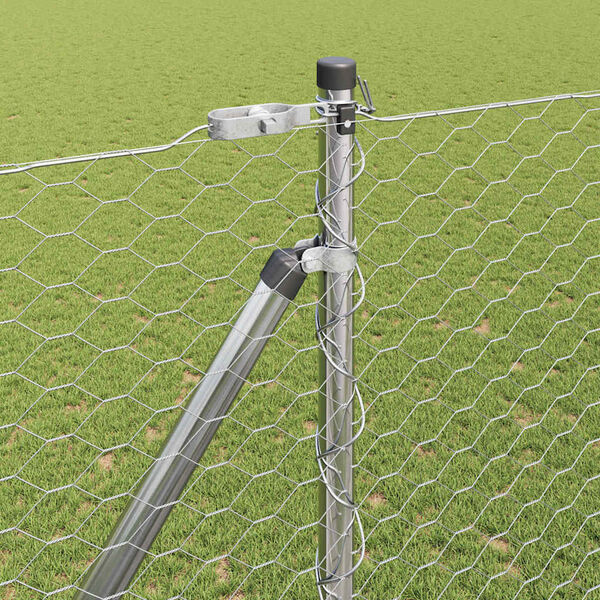 vidaXL Fence Post Silver 100 x 1.6 m (36 mm mesh) Steel