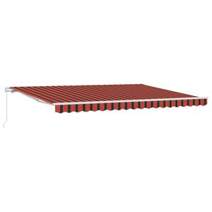 vidaXL Retractable Awning Orange and Brown 450 x 350 x 165 cm