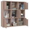 vidaXL Bookshelf Grey Sonoma Oak 88.5x27.5x88 cm Engineered Wood