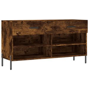 vidaXL Shoe Bench Smoked Oak 102x35x55 cm Engineered Wood