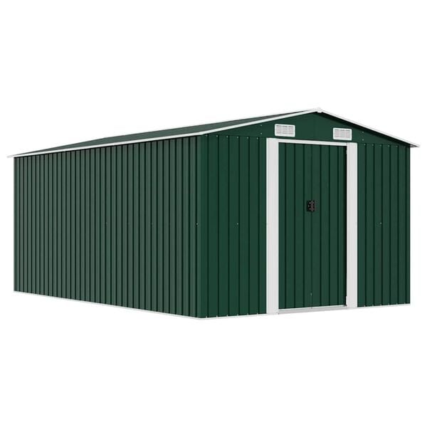 vidaXL Garden Shed 257x392x181 cm Metal Green