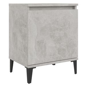 vidaXL Bed Cabinet with Metal Legs Concrete Grey 40x30x50 cm