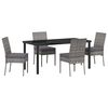 vidaXL Garden Dining Set 5 pcs Grey Powder-Coated Steel