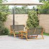 vidaXL Garden Chairs with Table 3 pcs Grey 90 x 45 x 40 cm