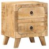 vidaXL Bedside Cabinet 2 pcs 40x32x46 cm Solid Wood Rough Mango