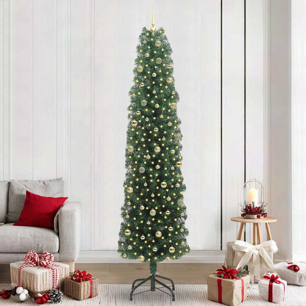 vidaXL Artificial Christmas Tree with 300 LEDs with Stand Green 240 cm