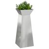 vidaXL Pillar Planter 2 pcs Silver 40 x 40 x 100 cm