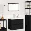 vidaXL Bathroom Furniture Set 3 pcs Black Oak Engineered Wood